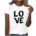 thumbnail image 2 of Fiudx Ofertas Flash Del Día Solo En Línea Camiseta Estampada Informal y de Moda para Mujer con Cuello Redondo y Top de Manga Corta, 2 of 4