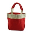 thumbnail image 2 of Women's Heavy Duty Canvas Tote Bag Cotton Durable Handbag Beach Bag Fashionable Tote, Small Red, 2 of 3
