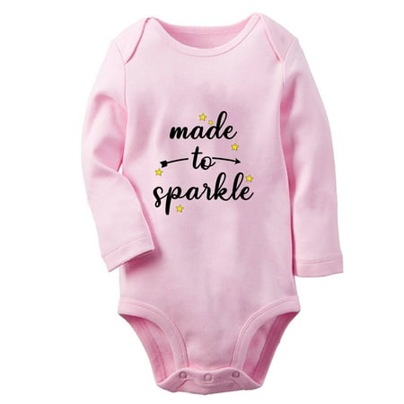 

Babies Made To Sparkle Funny Rompers Newborn Baby Unisex Bodysuits Infant Jumpsuits Toddler 0-12 Months Kids Long Sleeves Oufits (Pink 6-12 Months)