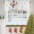 thumbnail image 4 of Valance Curtains for Kitchen Windows Xmas Snowman Red Bird Winter SnowflakesRod Pocket Valance Holly Berries WhiteShort Window Curtain Topper for Bedroom Living Room Bathroom 42x12in, 4 of 7