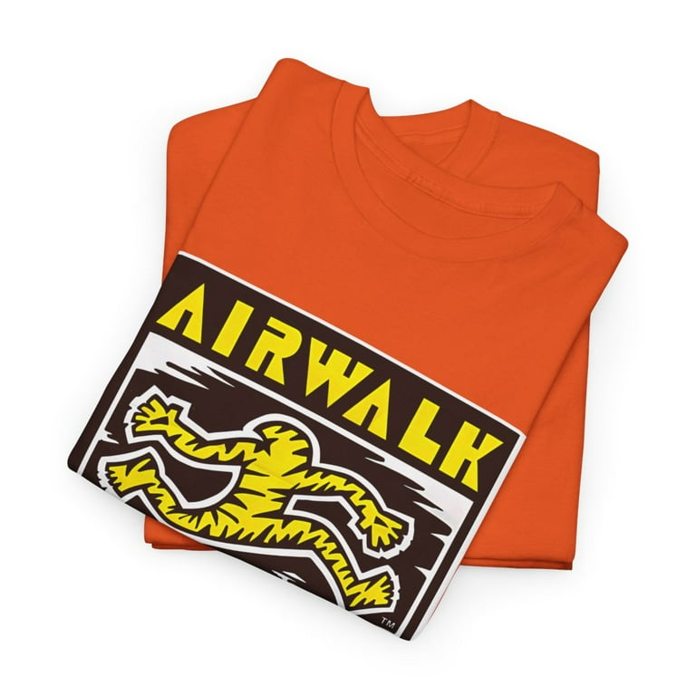 Airwalk Vintage Retro 90s 80s Skateboarding T Shirt Print - Orange