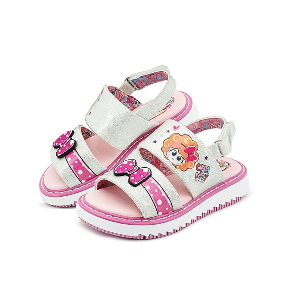 Sandalia Distroller Para Niña Personaje Chamoy Charol Plata plateado 19.5