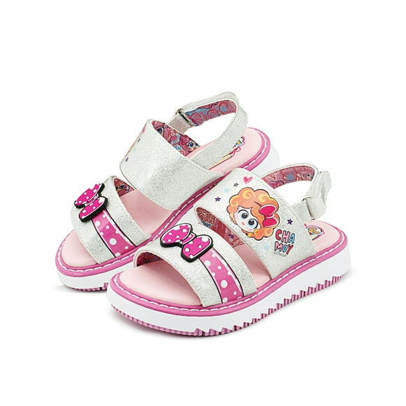 Sandalia Distroller Para Niña Personaje Chamoy Charol Plata plateado 23