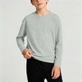 thumbnail image 5 of yillto Girls Long Sleeve T Shirts Kids Fall Tops Crewneck Basic Tees Cotton Solid Color Tshirts Top, 5 of 7