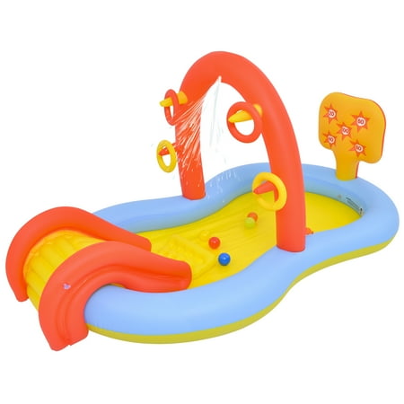 Pool Central 88.5" Inflatable Children's Water Play Center with Slide - Red/Blue
