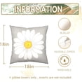 thumbnail image 3 of Seasonal Daisy Pillow Covers Yellow and Gray Throw Pillow Cases 2 Piece Set Summer Floral Pillowcase Flower Bloom Home Decorative Cushion Case Cover for Home Sofa Couch Bedroom 18x18 Inch, 3 of 6