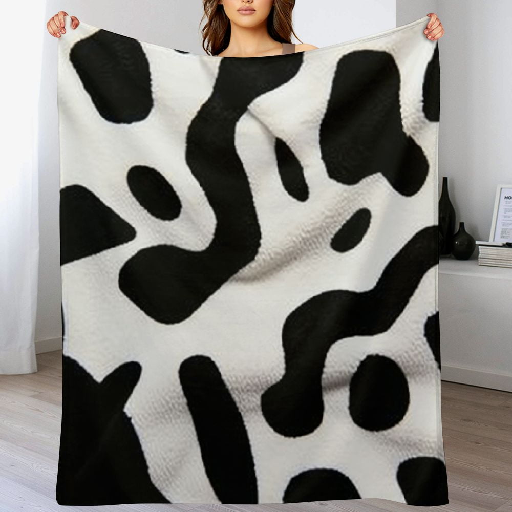 HENGT Cow Print Blanket Fuzzy Cow Print Throw Blankets for Couch Fuzzy Cow Throw Blanket for Adults Soft Warm Plush Cow Blanket Cute Flannel Throw Blankets Walmart