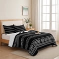 thumbnail image 5 of Twin Quilt Set 68''x86'', Black White Geometric Lightweight Summer Bedspread Coverlet Set with 2 Pillow Shams, Modern Striped Plaid Abstract Art Breathable All Season Quilt Bedding for Dorm/Bedroom, 5 of 9
