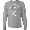 thumbnail image 3 of Inktastic Lung Cancer Awareness Rainbow Ribbon with Hearts Long Sleeve T-Shirt, 3 of 5