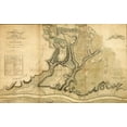 thumbnail image 2 of Vintage Maps 32x21 Black Ornate Wood Framed with Double Matting Museum Art Print Titled - Burgoynes position at Freemans Farm on the Hudson 1777, 2 of 4