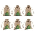 thumbnail image 2 of Dserhfy 6Pcs Attractive Gifts Bag Compact Size Flax Portable Christmas Candy Bag for Festival, 2 of 8