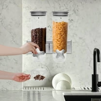 Cereal Dispenser 101oz Wall-Mount Dual Control Food Storage Dispenser for Homes Kitchens Countertops to Store Rice Millet Black Rice 11.4 *5.9*11.81in