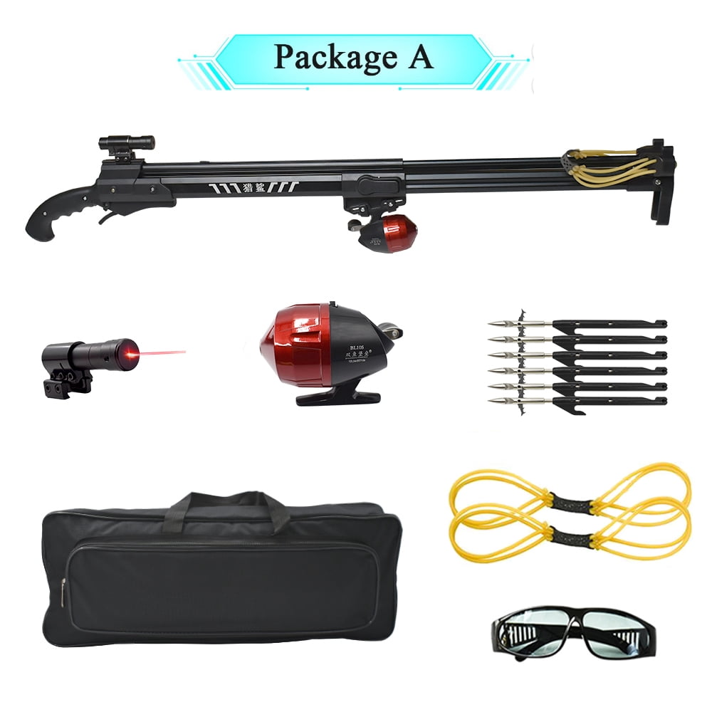 Runzkzy Outdoor Fish Shooting Artifact with Laser Fishing Slingshot Fishing Reel Fishing Fish Bladder Arrow Long Distance Catapults