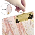 thumbnail image 4 of GZHJMY Funny Gold Rose Marble Acrylic Clipboard Letter Size 9" x 12.5" Decorative Clipboard with Low Profile Gold Metal Clip for Office School Student Women Whiteboard Clipboards, 4 of 7