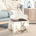 thumbnail image 5 of WOBOGO Brown Easter Bunny Large Collapsible Storage Box Flip Lid Fabric Decorative Organizer Container Basket with Handles 16.5×12.6×11.8in, 5 of 7