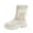 White, variant on Boys Girls Ankle Boots with Side Zipper Bow Knot Booties Lug Sole (Toddler/Little Kids/Big Kids) White,30