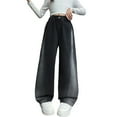 thumbnail image 2 of ZHOGXU Big Kids Girls Denim Pants With Pocket Elastic Waist Straight Leg Wide Leg Comfortable Loose Fit Jeans Trousers For Daily Wear Black 5-6 Years, 2 of 7