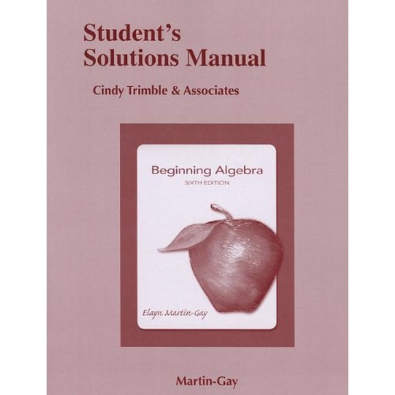 Pre-Owned Student Solutions Manual for Beginning Algebra, 9780321785237, 0321785231, Paperback, 6 edition