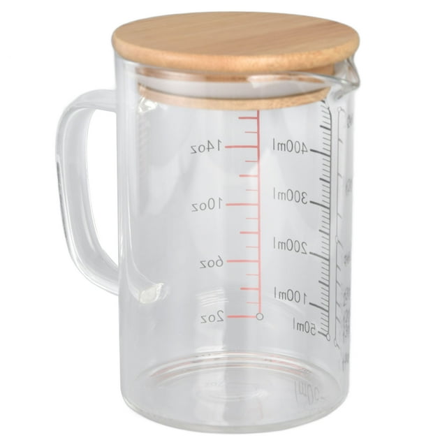 V Shaped Nozzle for Easy Pouring, Glass Measuring Cup V Shaped Nozzle Clear Scale Comfortable Grip(500ML)