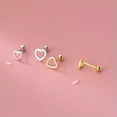 thumbnail image 2 of QQTDFG 925 Sterling Silver Open Love Heart Stud Screw Back Earrings A1564-Gold-6mm, 2 of 5