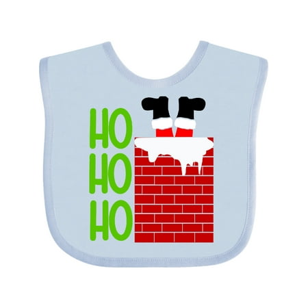 

Inktastic Ho Ho Ho Santa Feet in Chimney Gift Baby Boy or Baby Girl Bib