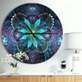 thumbnail image 2 of Designart Fractal Flower Blue Digital Art 23" x 23" Analog Round Modern Wall Clock, CLM11808-C23, 2 of 3