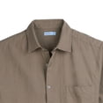 thumbnail image 3 of COEVALS Club Men's Linen Shirts Summer Beach Casual Button-down Short Sleeve Shirt Dark Khaki 04 XX-Large, 3 of 5