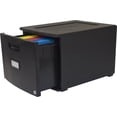 thumbnail image 2 of Storex 61265B02C 1-Drawer Mini File Cabinet with Lock for Legal-Letter, Black - Pack of 2, 2 of 3