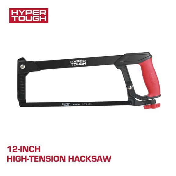 Hyper Tough 12-inch High Tension Hacksaw with Onboard Blade Storage