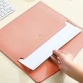 thumbnail image 4 of Artificial Leather Document Bag Pink Leather Waterproof Document Bag with Removable Hand Strap File Folder Case Pouch Envelope(1Pcs) Rkxzt, 4 of 9