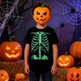 thumbnail image 4 of Boys Halloween Shirts Kids Skeleton Bone Shirt Size 9-12T Glow in The Dark T-Shirt Funny Shirt for Kid, 4 of 7
