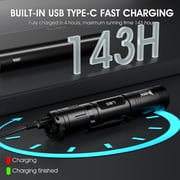WUBEN L50 Rechargeable Tactical Flashlight 1200 Lumens IP68 Waterproof 5 Modes USB-C Rechargeable EDC Pocket Flashlight for Camping Emergency