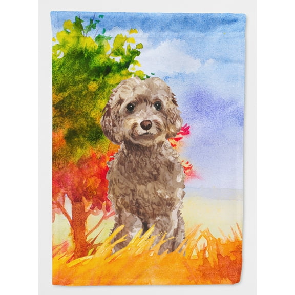 Carolines Treasures CK1953CHF Fall Chocolate Labradoodle Flag Canvas House Size Large multicolor