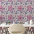 thumbnail image 2 of Ambesonne Floral Peel & Stick Wallpaper for Home, Overlapped Chamomiles Art, 13"x100", Soft Pink and Lavender, 2 of 5