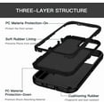 thumbnail image 3 of Apple iPhone 15 / iPhone 14 / iPhone 13  Case Shockproof Dust/Drop Proof 3 in 1 Full Body Rugged Heavy Duty Durable Cover 6.1" Black, 3 of 8