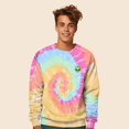 thumbnail image 4 of Dalix Alien Embroidered Fleece Tie Dye Wash Long Sleeve Crewneck Sweatshirt Mens in Tie Dye Rainbow S Small, 4 of 5