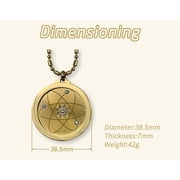 DYFUHO Magnetic Field Therapy Emf Protection Metatron Cube Shield Defense Necklace,Cosmic Energy Protection Necklace,Gold Color
