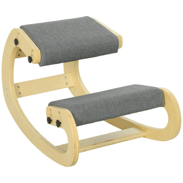 HOMCOM Chaise Ergonomique à Genoux, Tabouret à Genoux Réglable, Gris