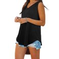 thumbnail image 1 of Guardurnaity Camiseta sin mangas Mujer Cuello en V Camiseta sin mangas Color sólido Casual Chaleco suelto Prendas para la parte del cuerpo negro XXL, 1 of 6