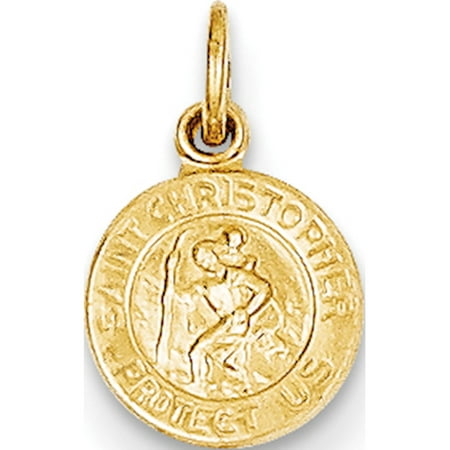 - 14k Yellow Gold Saint Christopher Medal (8x14mm) Pendant / Charm