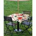 thumbnail image 4 of Fsddascl Red Spring Floral Outdoor Tablecloth - 60x60 Inch Square Dining Table Cover, Summer Butterfly Botanical Waterproof Outdoor Table Cloth with Umbrella Hole & Zipper for Picnic/Patio/Party, 4 of 7