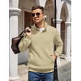 thumbnail image 3 of COOFANDY Mens Quarter Zip Pullover Quilted Sweatshirt Knit Long Sleeve Mock Neck Sweater Polo with Pocket, 3 of 6