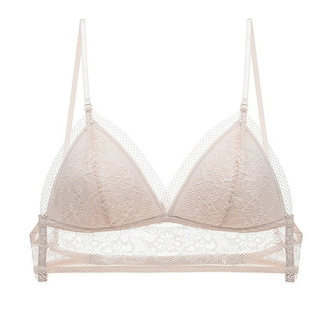 Tao Women s Bra - Low Back Wireless Lifting Lace Bra  Women s Low Back Bra For Backless DressBeigeM