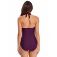 thumbnail image 6 of Women’s Monokini Front Cross Swimsuits One Piece Tummy Control Swimwear Ruched Bathing Suits, 6 of 7