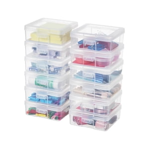 Novelinks 12-Pack Stackable Clear Storage Boxes, Small