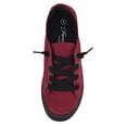 thumbnail image 3 of Forever Flat Women's Shoes Linen Canvas Slip-On Sneakers Lace Up Loafers Comfortable Fashion Sneakers Comfort-01 Red Burgundy 6.5, 3 of 4