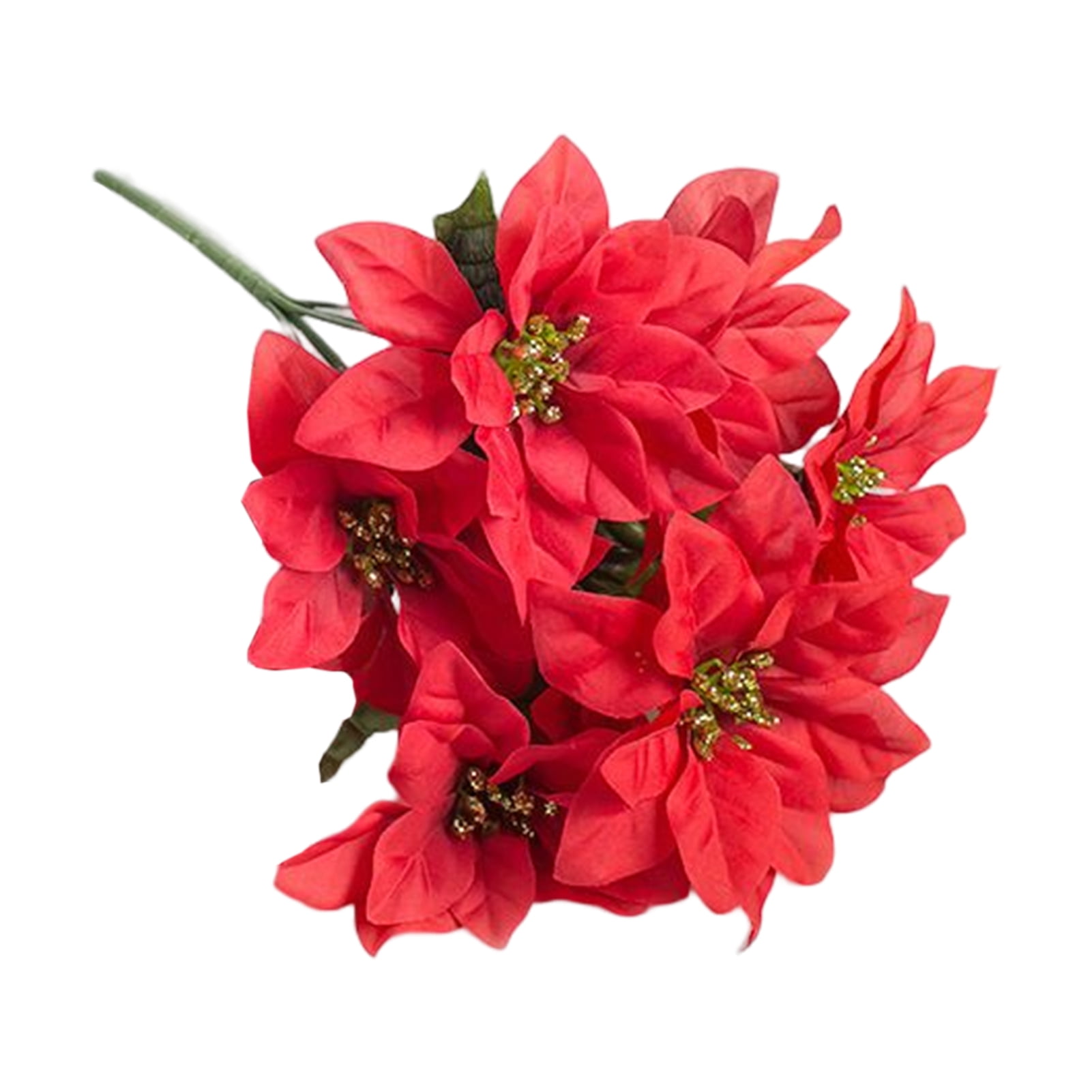 Poinsettia Bushes for Christmas Decor Silk Fabric Artificial Poinsettia