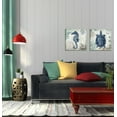 thumbnail image 2 of Contemporary Nautical Blue Seahorse and Turtle Adult Decor; 2- 16" x 16" Stretched Canvases, 2 of 3