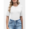 thumbnail image 6 of ANRABESS Womens Half Sleeve Tops Crewneck Shirts Basic Fit Tee Trendy 2026 Spring Summer Business Casual T-Shirts White L, 6 of 7