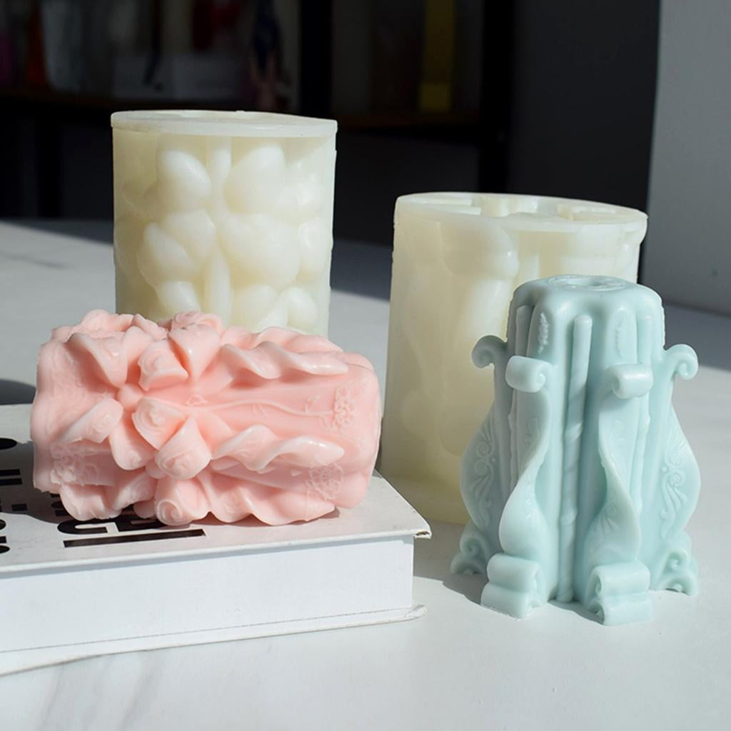 3D Cylinder Scented Candle Mold Silicone Mold for Candle Making Resin Gypsum